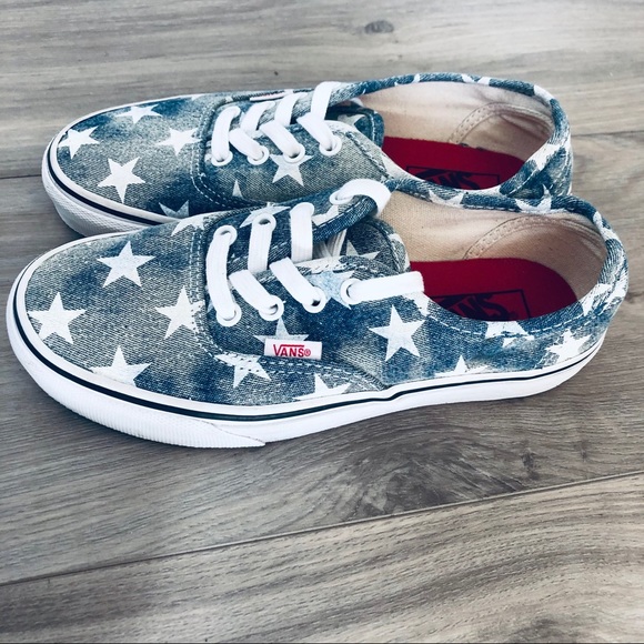 Vans Acid Denim Washed Stars Blue USA Shoes RARE - Picture 6 of 13